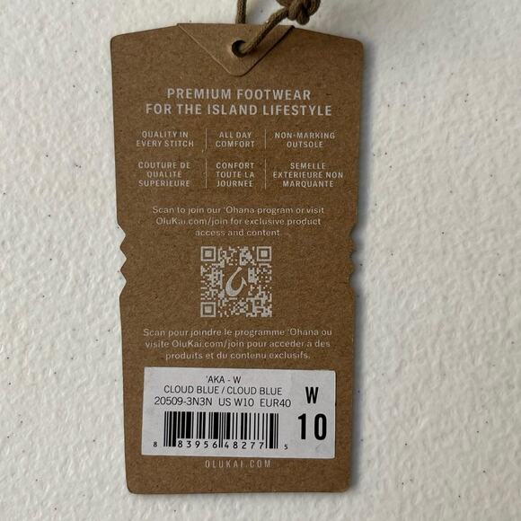 Olukai Aka Flip Flop Sandals Comfort Summer Beach Coastal Cloud Blue Size 10 NWT - Picture 6 of 10